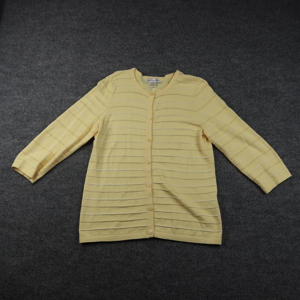 Christopher & Banks Sweater Womens Small Cardigan Button Front Striped Knit Pull
